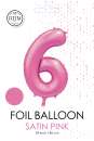 XXL Folienballon Zahl 6 Satin Rosa